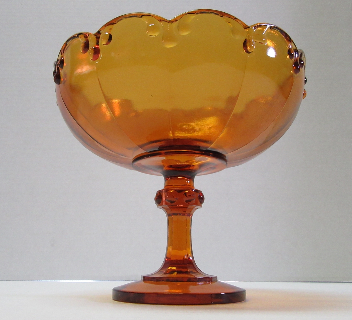 Art Deco Amber Glass Pedestal bowl Compote